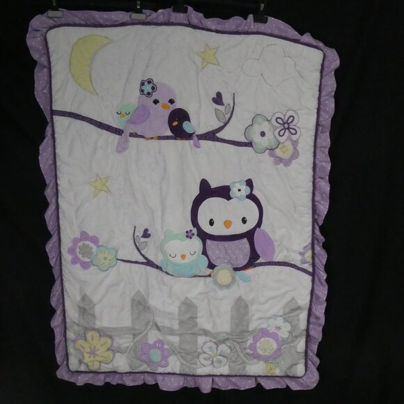 BABY'S FIRST By NEMCOR | Purple Baby Blanket with Owl Design - Picture 1 of 16